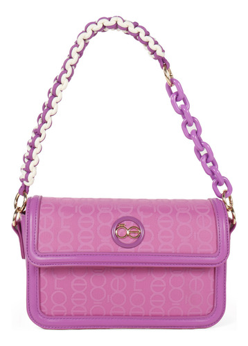 Bolsa Crossbody Cloe Para Mujer Mediana Monograma Estampado Color Rosa