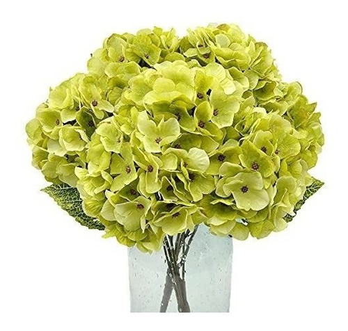 Hortensias Artificiales 1ramo -5flores-diam.16cm.-chartreuse