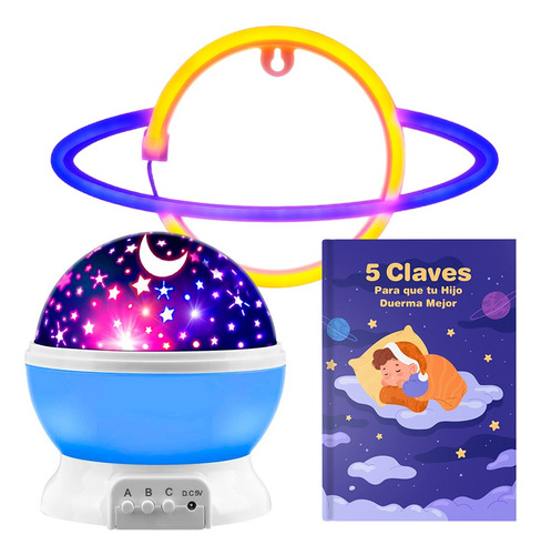 Pack Dulces Sueños Proyector Estrellas + Figura Neon + Guia Blanco Muticolor