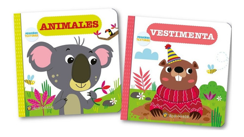 2 Libros Pequeñas Texturas Animales + Vestimenta