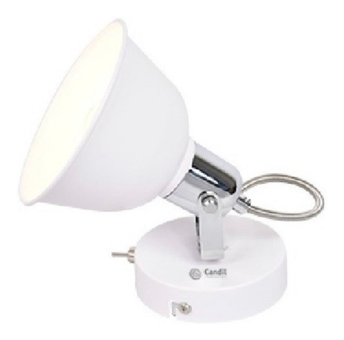 Aplique Pared Led Lenora E14 1 Luz C/interruptor Candil B/n Color Blanco