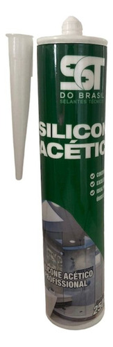 Selante Silicone Adesivo Acético Profissional Uso Geral 250g Cor Branco