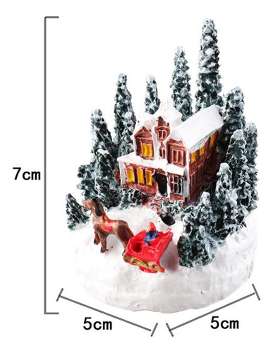 Casa Iluminada Navideña, Figuras Navideñas En Miniatura De