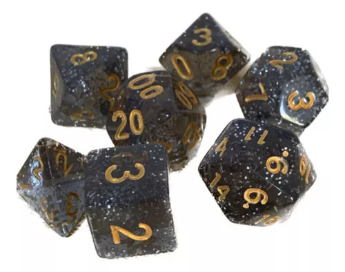 Kit de Dados de Tabuleiro RPG 7 unidades Set Jogos D&d D4 D6 D8 D10 D12 D20