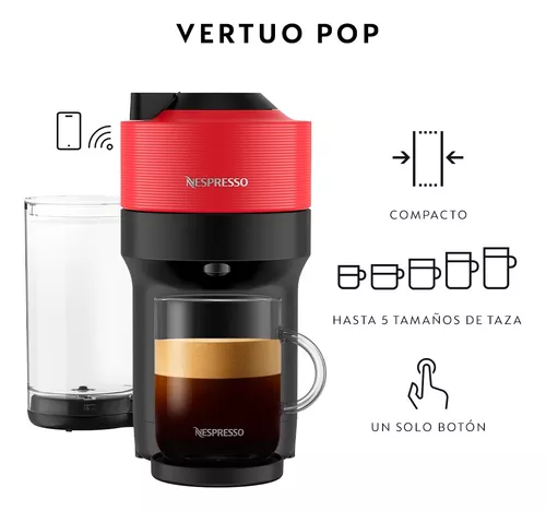Cafetera Nespresso® Vertuo Pop con aeroccino, color rojo