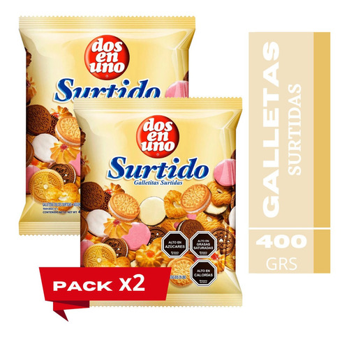 Galletas Holanda Dos En Uno Surtidas- 400 Grs - Pack X2