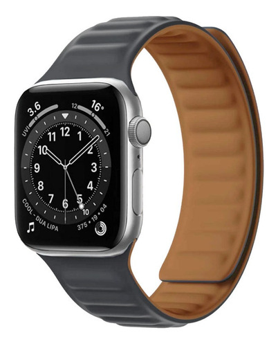 Malla Reloj Silicone Wave Para Apple Watch / Smartwatch Color Gris 42/44/45