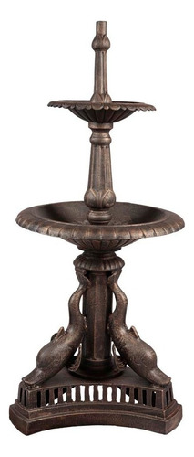 Chafariz Fonte Água Ferro Fundido Decoração Escultura Peixes Cor Preto 110V/220V