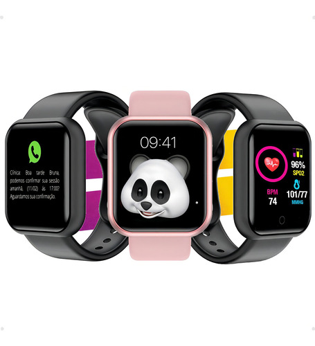 Relógio Smartwatch Android Ios Inteligente D20 Bluetooth Caixa Preto