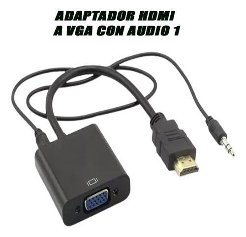 Adaptador Hdmi A Vga Con Audio 3.5mm Nuevo 1