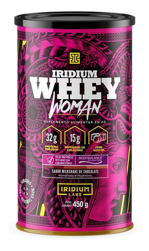 Kit 2x Whey Protein Woman Body Collagen 450g - Iridium Labs Sabor Milk Shake Chocolate