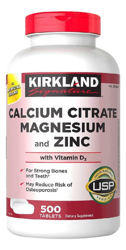 Calcium Citrate Magnesium And Zinc - 500 Tabletas
