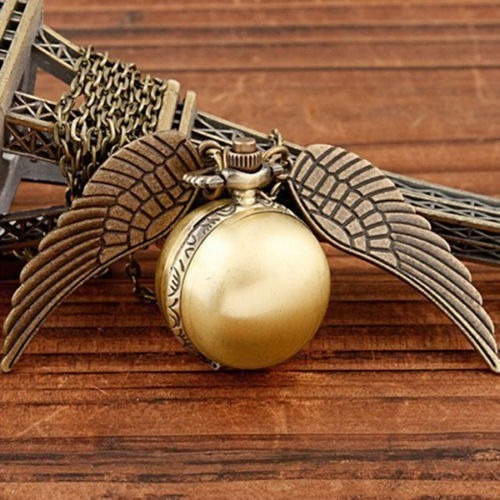 Imagen 2 de 5 de Collar + Reloj Cadena Quidditch Ball Bronce Harry Potter