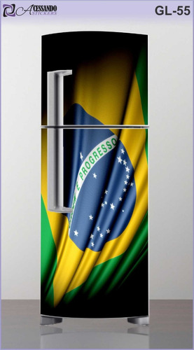 Imagem 2 de 4 de 2 Adesivos Geladeira Bandeiras 210x68 Cm + Testeira 68x17 Cm