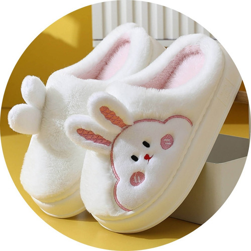 Pantufa Coelho 3d Infantil Sola Emborrachada Formato Nuvem