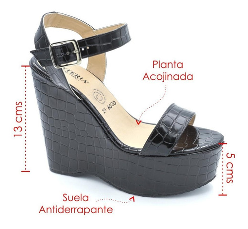 Imagen 3 de 7 de Sandalia Para Dama Plataforma 13cms Felipe Rentería