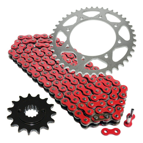 Caltric Kit Cadena Transmision Roja Piñon Para Kawasaki