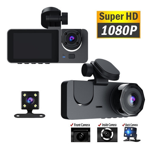 (d) Cámara Delantera, Trasera E Interior, Dvr, Grabadora De