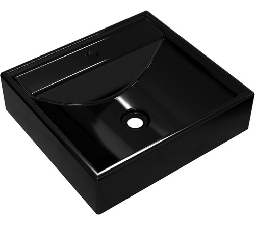 Cuba De Apoio Quadrada Para Banheiro Lavabo C01 Q39w Preto