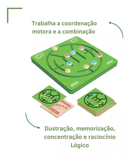 Kit Labirinto Inteligente + Jogo De Memória Educativo Cubos