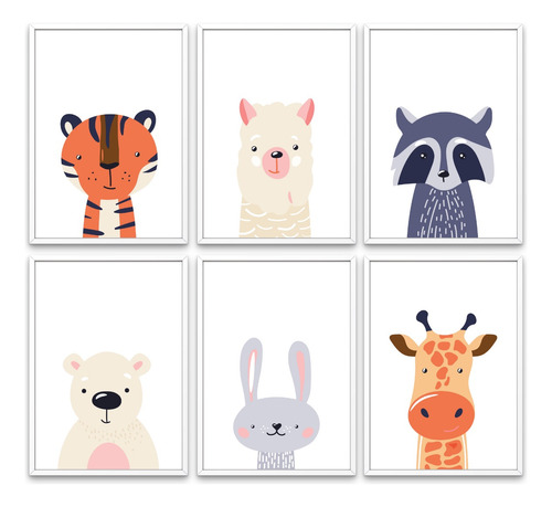 Laminas Imprimibles Infantil Set X12 Animales Combinables