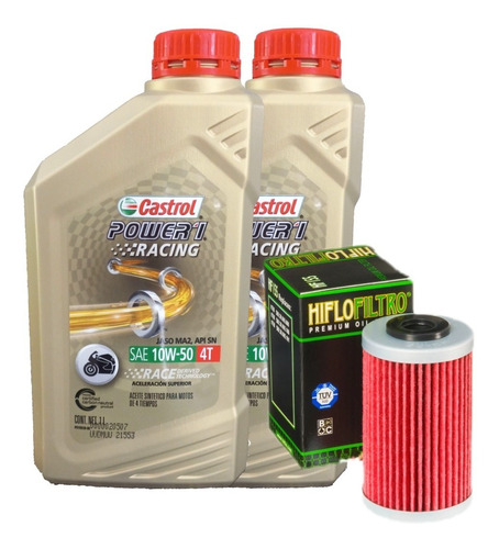 Kit Service Ktm 390 250 200 Filtro Aceite Castrol Sintetico