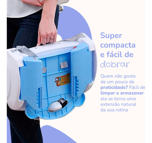 Cadeirinha De Refeição Portatil Dobravel Alimentação Bebe Cor Azul Bamboo