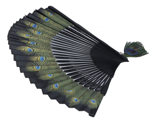 Leque Dobrável, Leque De Osso Preto, Leque De Mão Com