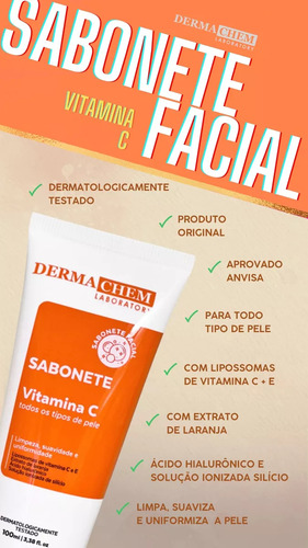 Kit Skincare Sabonete + Sérum Clareador Vitamina C Dermachem