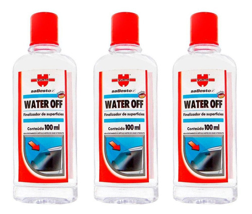 Kit 3 Water Off Wurth Cristalizador Parabrisa Repelente Água