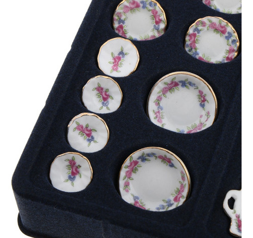 40pcs Rose Flores De Té De Porcelana 1/12 Casa Muñeca