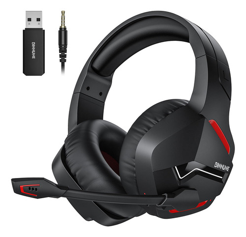 Auriculares Gamer Inalámbricos Binnune Bw01 Color Negro/rojo