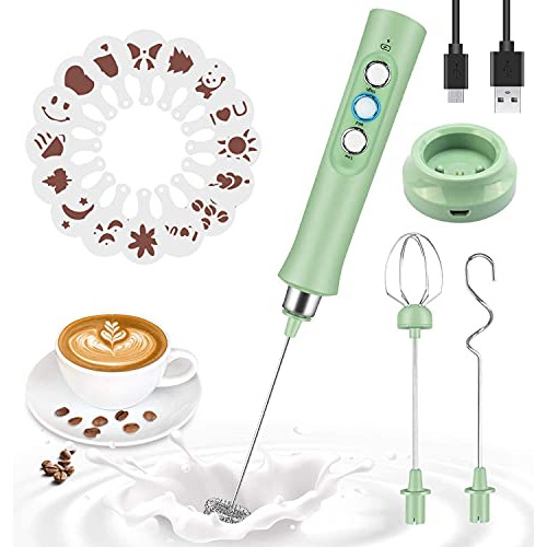 Milk Frother Quiet Hand Held Frother Whisk, Usb Recharg...