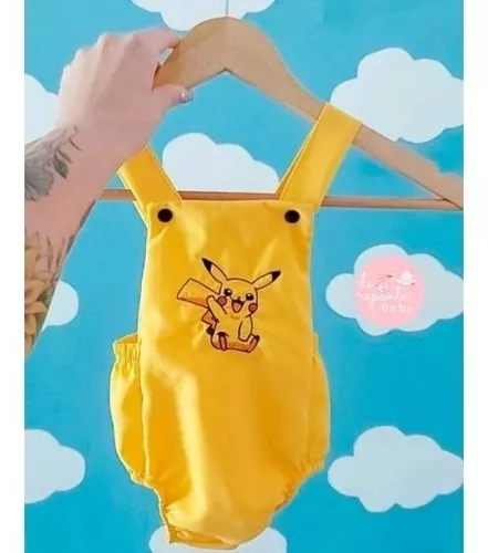 Romper Pikachu Pokemon (3 A 9 Meses) Menino Bebês Fantasia