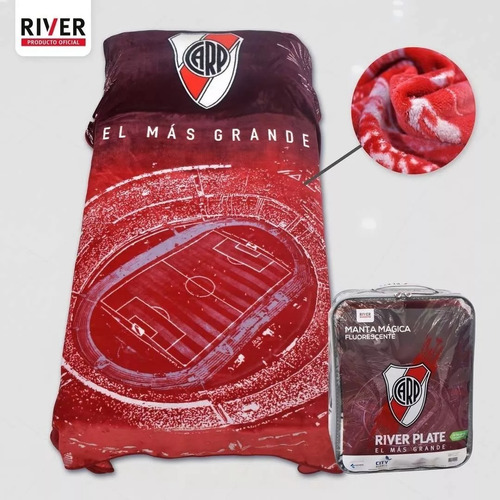 Frazada Magica Fluorescente River Plate Original 1 1/2 Plaza