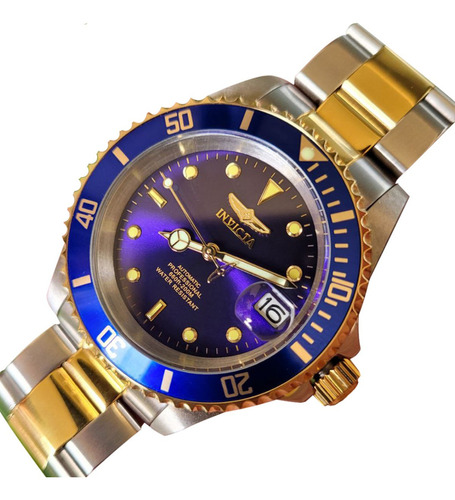 Relógio Invicta Pro Diver Automático Aço Inox 8928ob Cor da correia prata e dourado Cor do bisel Azul Cor do fundo Azul