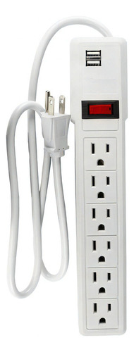 Multicontacto Sanelec 2 Entradas Usb 6 Contactos 450 Joule