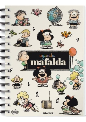 Libro - Agenda Perpetua Mafalda Anillada Blanca, De Quino.,