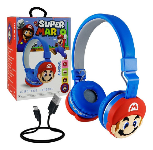 Diadema Audífonos Bluetooth Super Mario Manos Libres Color