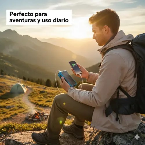 Cargador Solar USB Portátil Power Bank 38000mAh para Celular y Tablet