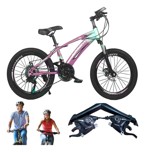 Bicicleta De Montaña 21 Vel. Suspension Frenos De Disco R-24 Color ROSA CON AZUL Tamaño del cuadro 24