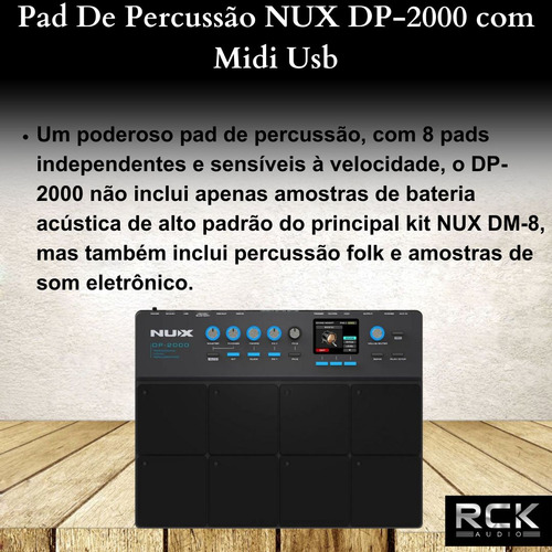 Pad De Percussão Nux Dp-2000 Com Midi Usb