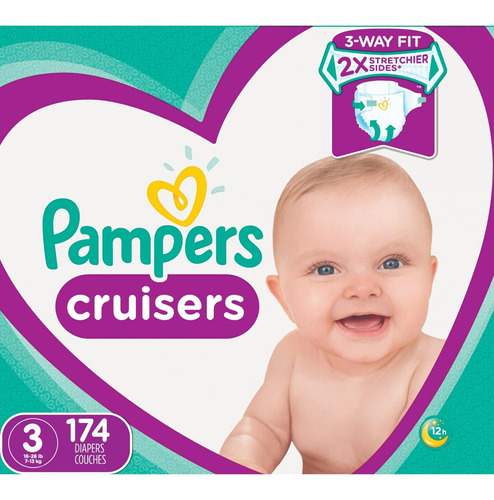 Caja De Pañales Pampers Cruisers Talla 3, 174 Unidades