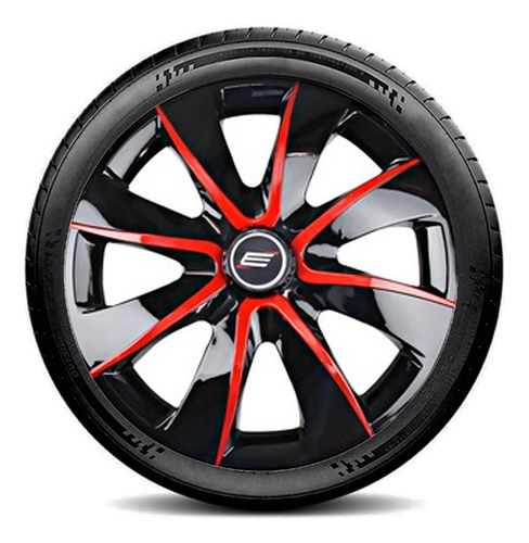 Jogo Com 4 Calotas Sport Aro 13 Prime Black Red