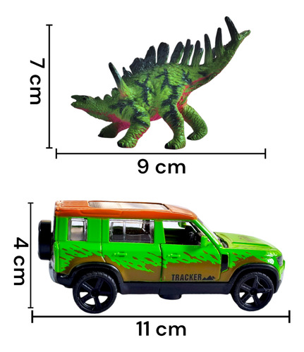 Brinquedo Miniatura Carrinho De Metal Com Dinossauro Coleção
