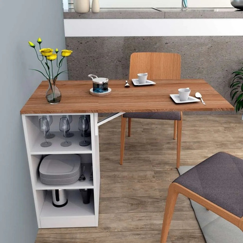 Imagen 4 de 10 de Armario Auxiliar Con Mesa Barra Plegable Desayunador LG
