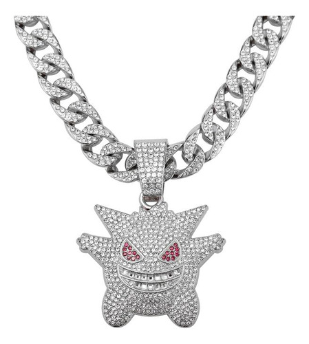 Cubana Cadena Eslabones Gengar Hip Hop Collares De Diamantes