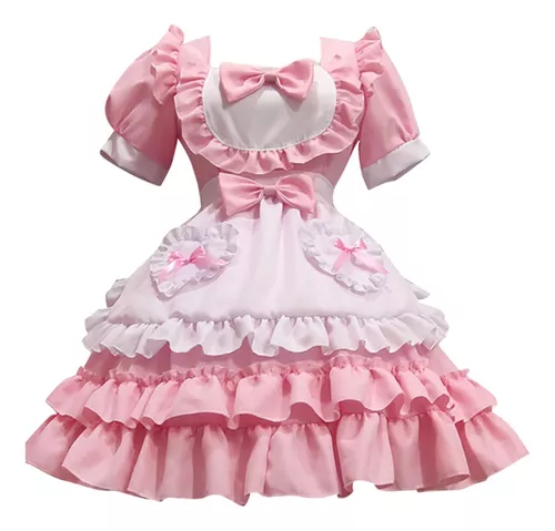 Vestido de Empregada Kawaii Rosa Loli - Loja de Moda Kawaii