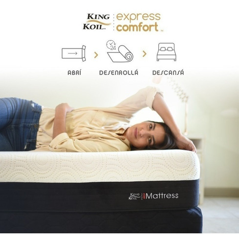 Imagen 3 de 8 de Conjunto Sommier King Koil Express Comfort G24 140x190x24