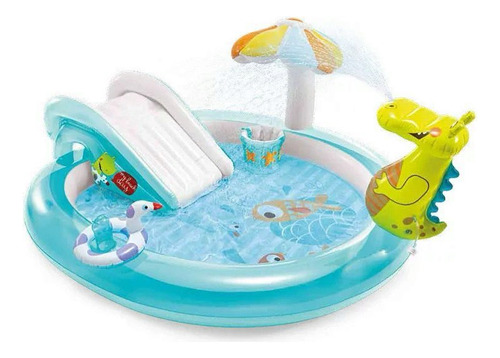 alberca inflable piscina para niños resbaladilla 203x173x89cm Intex